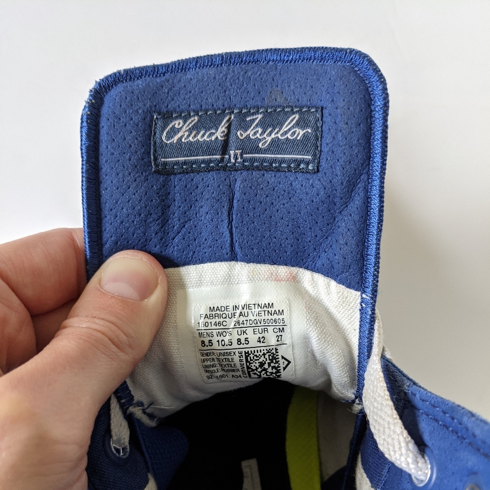Converse Chuck Taylor ll Blue High Top Sneakers - Picture 8 of 10